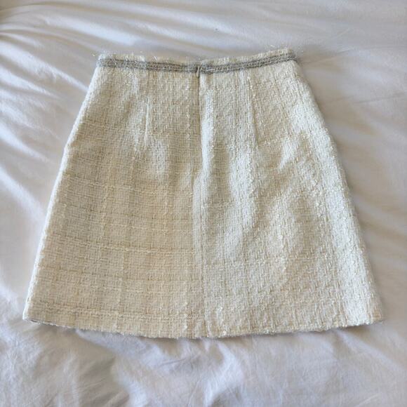 NWT Zara White Tweed High Waisted Mini Skirt Size XS - Picture 4 of 5
